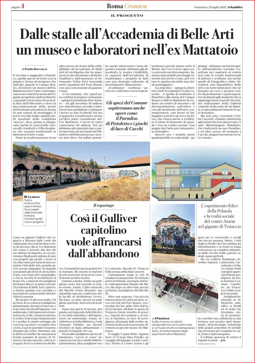 Articolo di giornale de La Repubblica
